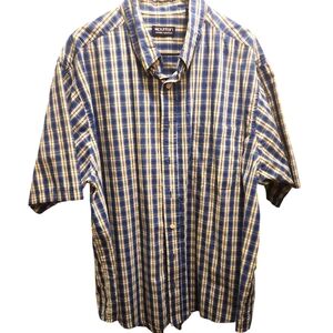 Puritian Blue and Yellow Men's Casual Button Down 2 XL Shirt